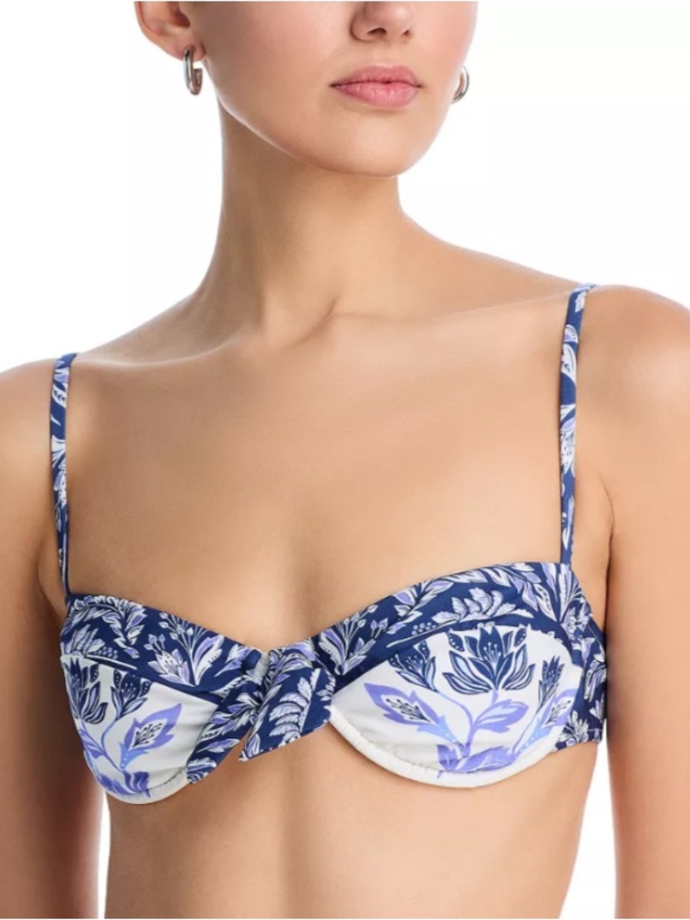 FARM Rio Blue and White Floral Underwire Bikini Top